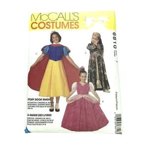 Vtg 1993 McCall’s Costumes Pattern 6810 Cinderella Snow White Girls Size 7